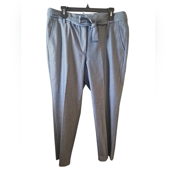 Loft chambray tie waist blue pants sz 12 new WP108 - Picture 3 of 9